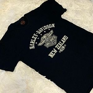 Harley Davidson black new zealand tshirt